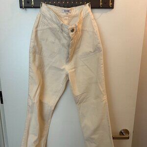 Re/Done White Corduroy Pants, Size 28